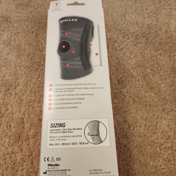 Mueller Adjustable Hinged Wraparound Knee Brace Green Line OSFM - Picture 3 of 3